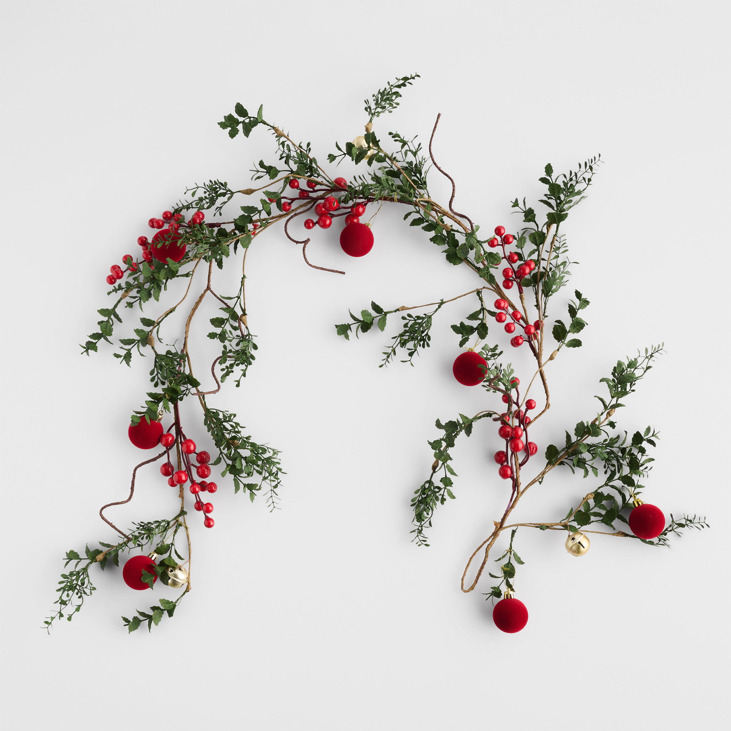 GIRLANDE SOLME, 50x22x8 cm, Rot, Weihnachtsgirlande, Weihnachtsdekoration, Weihnachtsdeko, Deko Wohnzimmer, Winter Christmas, XMAS Geschenk - Rot, Kunststoff (122cm) - home&you