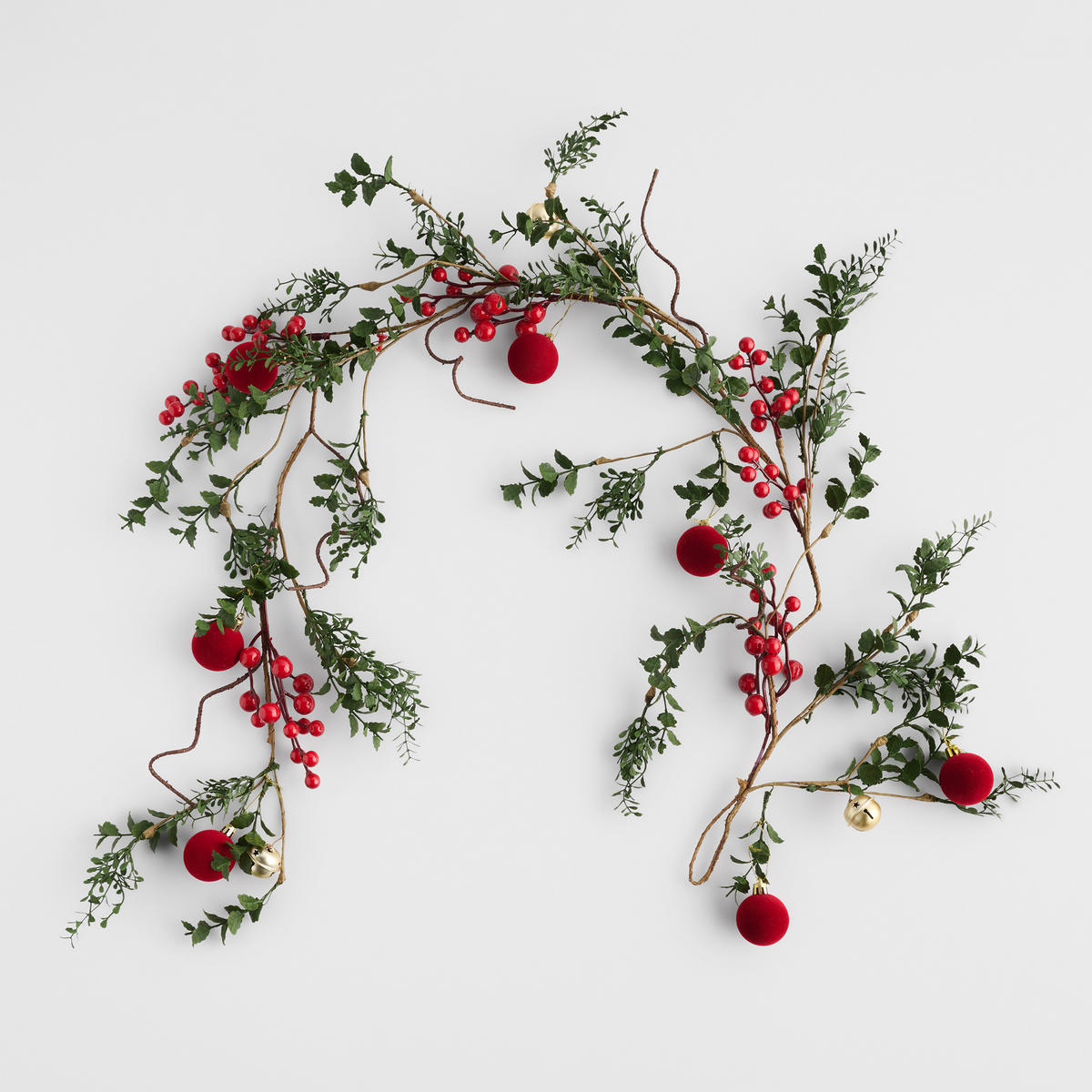 GIRLANDE SOLME, 50x22x8 cm, Rot, Weihnachtsgirlande, Weihnachtsdekoration, Weihnachtsdeko, Deko Wohnzimmer, Winter Christmas, XMAS Geschenk - Rot, Kunststoff (122cm) - home&you