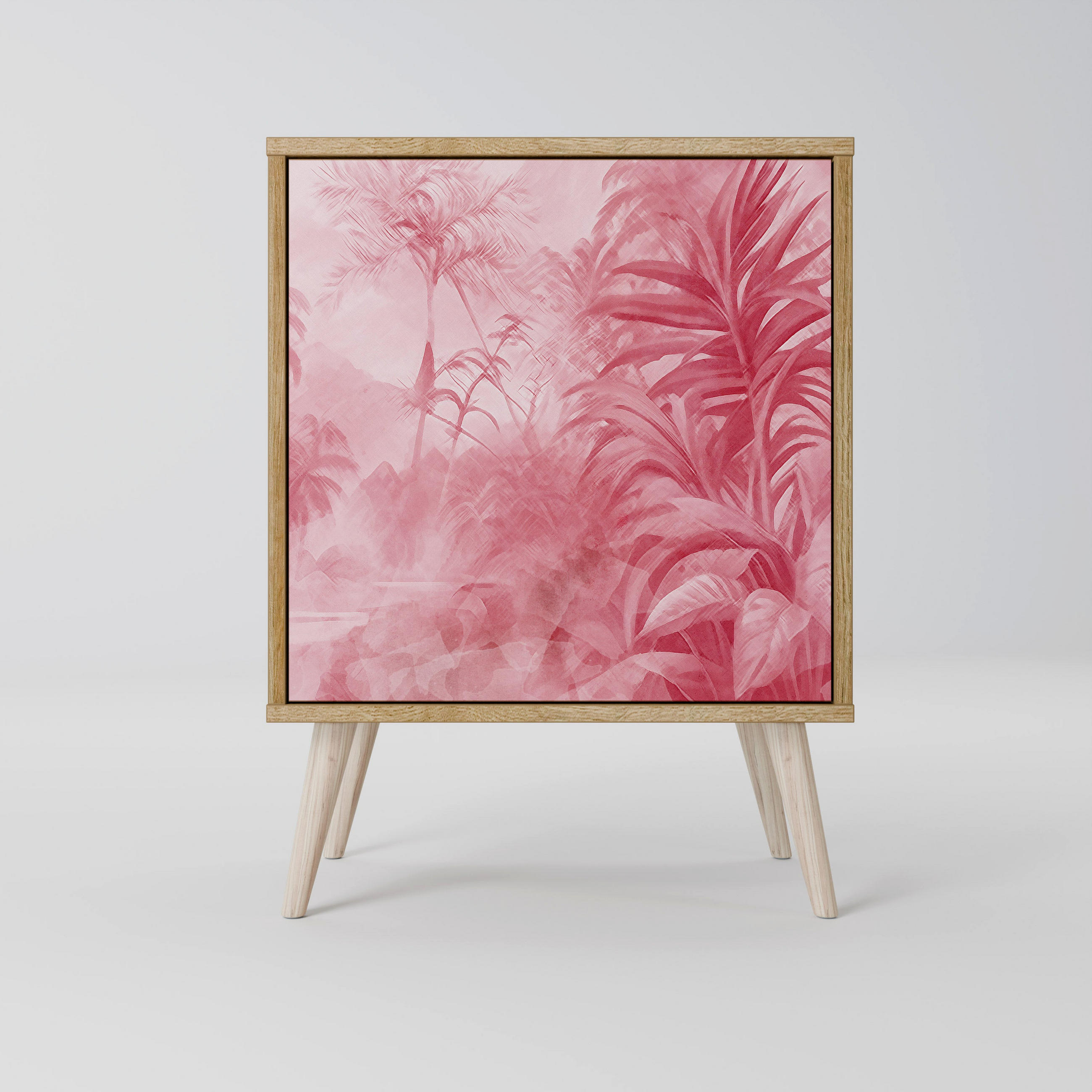 SIDEBOARD SWEET TROPICS, Eichefarben, 57,5x42x77,5 cm, Schräge Buchenholzfüße - Eichefarben/Buchefarben, Holzwerkstoff/Buchenholz (57.5/77.5/42cm) - SpaceRebels