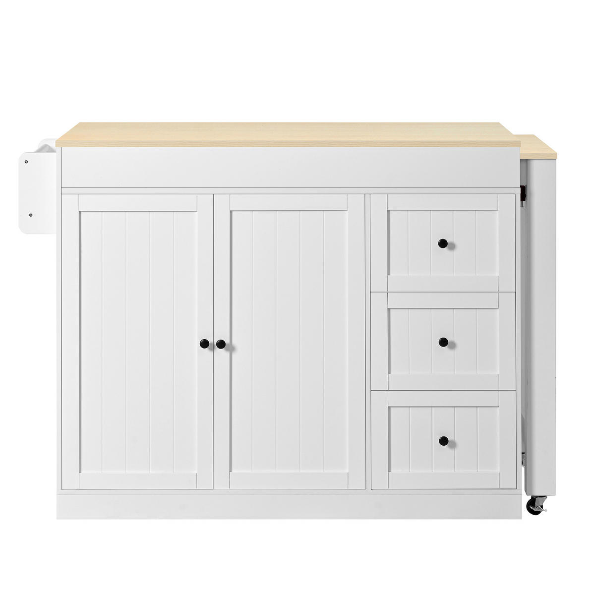KÜCHENINSEL 112/45/93 cm weiß aus MDF mit ausziehbarer Arbeitsplatte - Weiß, Holzwerkstoff (130/93/45cm) - OKWISH