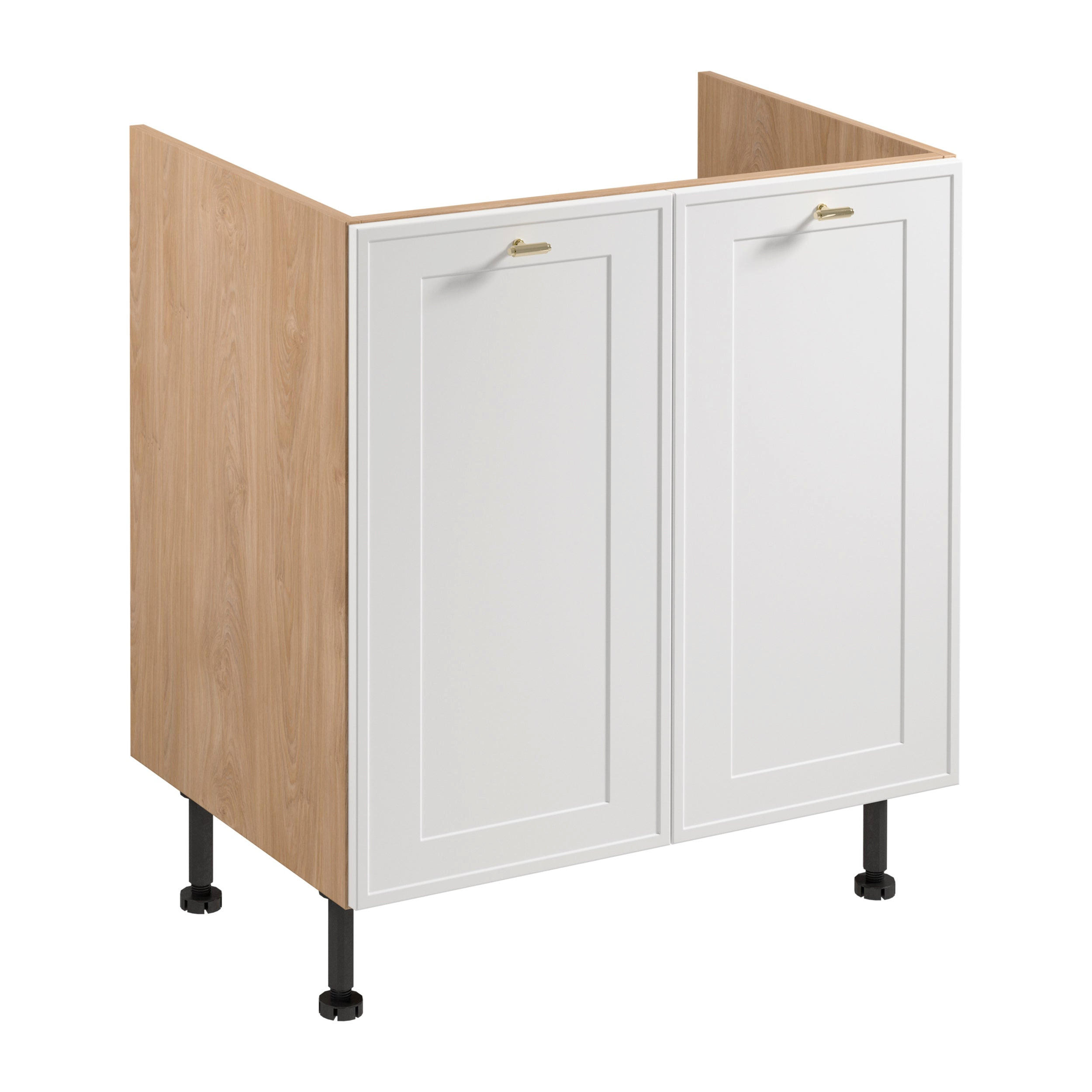 Royal24_Markt Spülenunterschrank Sonoma Eiche, Weiß 80x87x52 cm