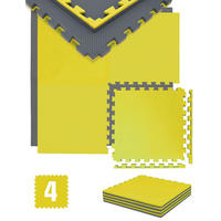 BODENSCHUTZMATTE, 50 /50cm/2cm, Gelb Grau - Gelb, Kunststoff (50/50cm) - eyepower