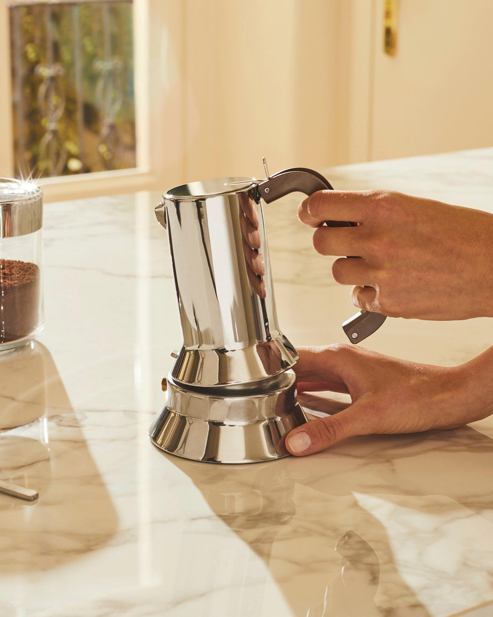PERKOLATOR Percolator - 9090/M - 10 Tassen - von Richard Sapper - Silberfarben, Metall (2/23/15cm) - Alessi