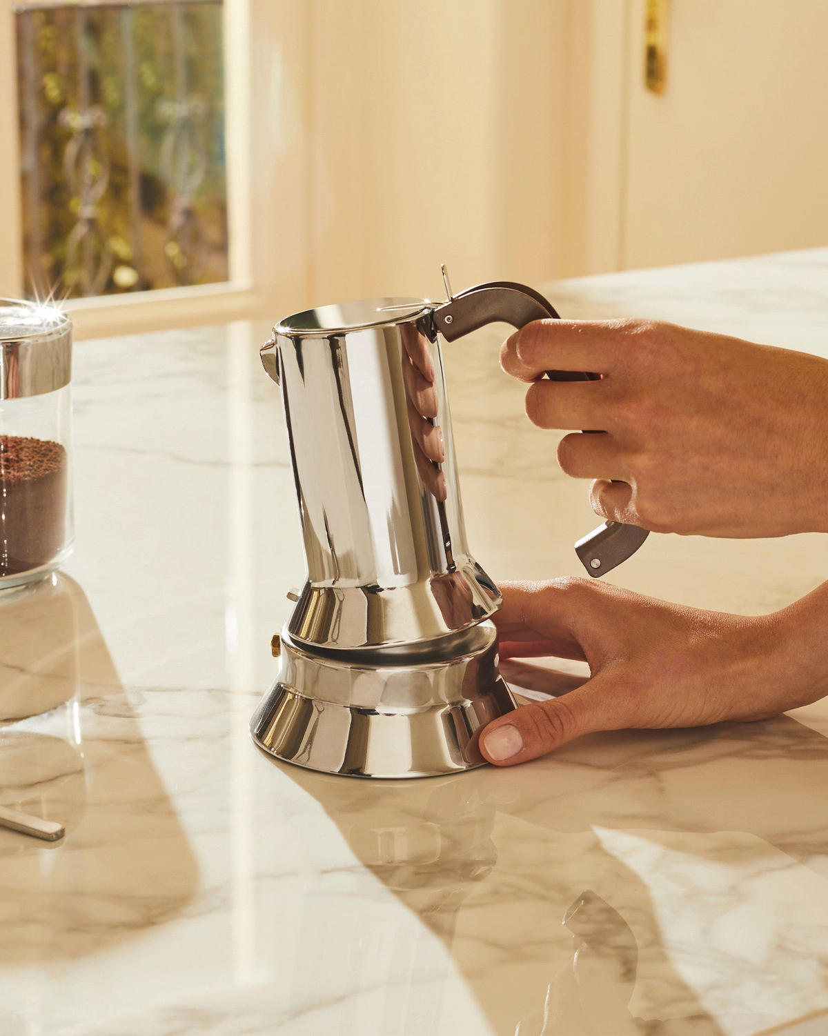 PERKOLATOR Percolator - 9090/M - 10 Tassen - von Richard Sapper - Silberfarben, Metall (2/23/15cm) - Alessi