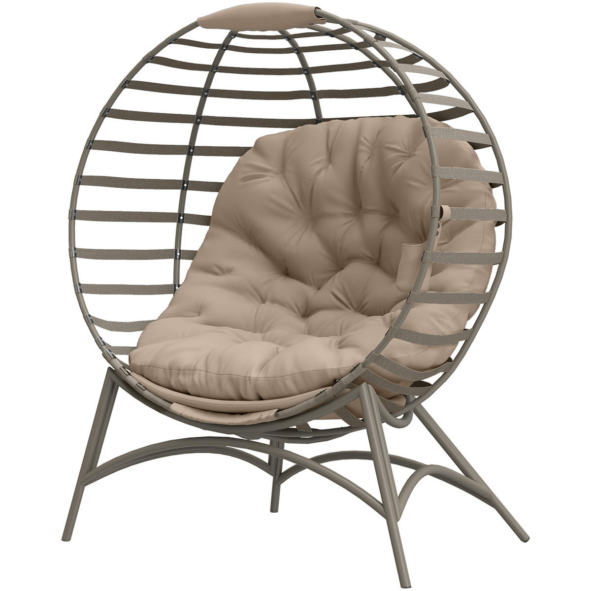 GARTENSTUHL sandfarben 118.0/77.0/139.0cm - Sandfarben, Metall (77/139/118cm)