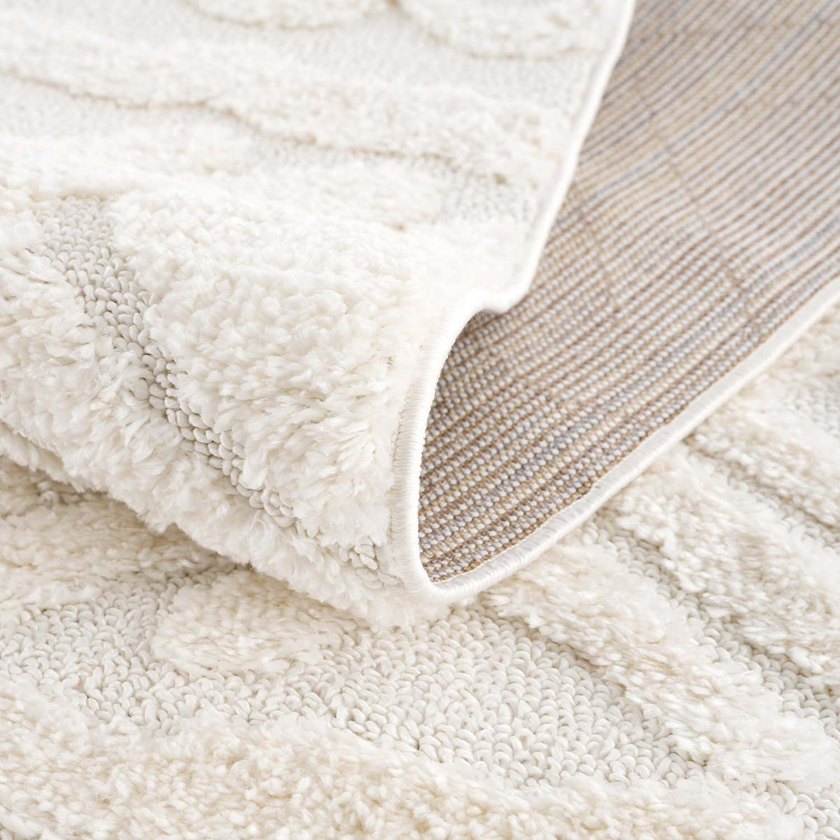 HOCHFLOR-TEPPICH Focus 3382 Creme 120x120 cm Rund - Creme, Textil (120/120cm) - carpet city