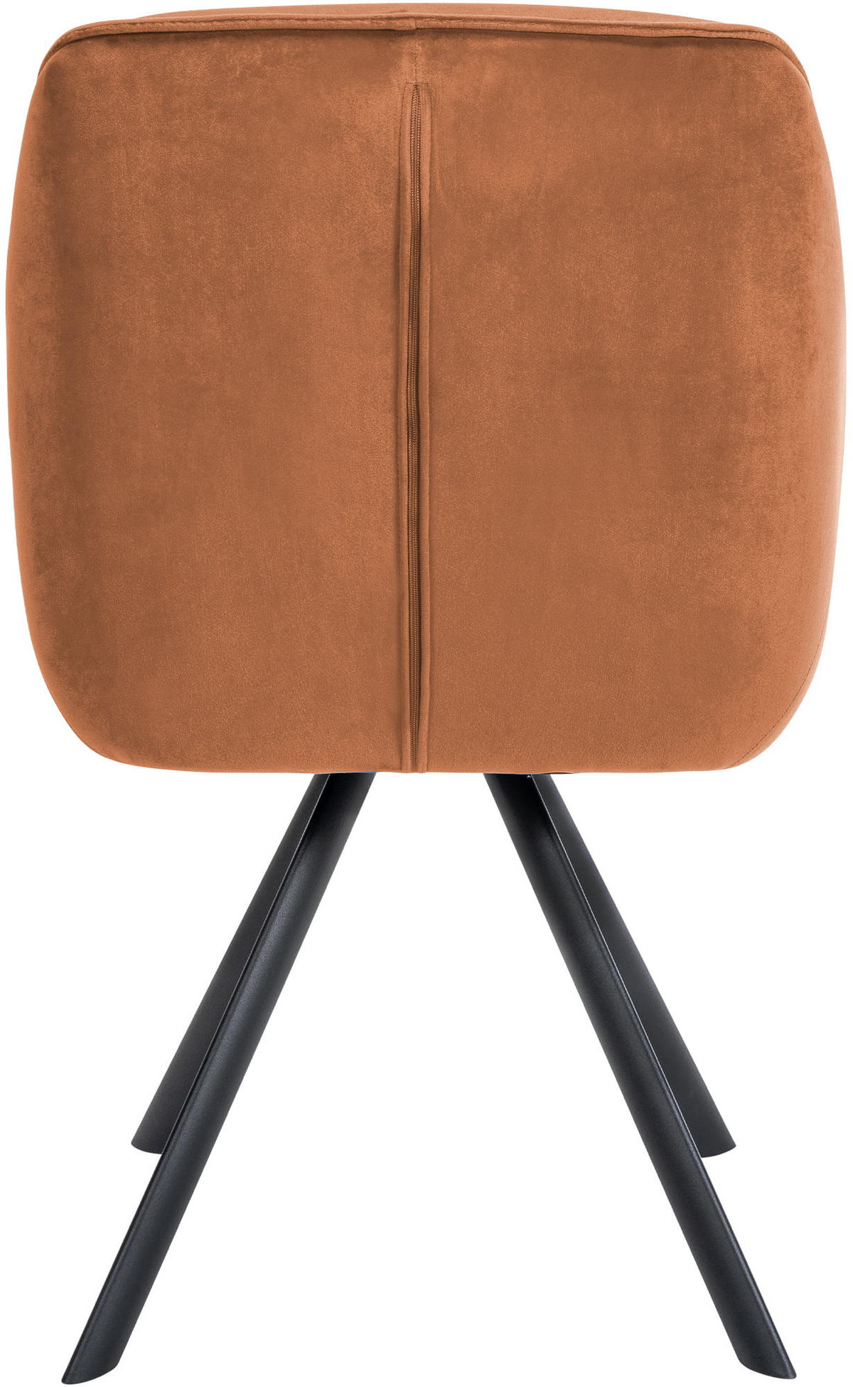 ARMLEHNENSTUHL Samt coffee - Schwarz/Braun, Textil/Metall (57/90/63cm) - CLP