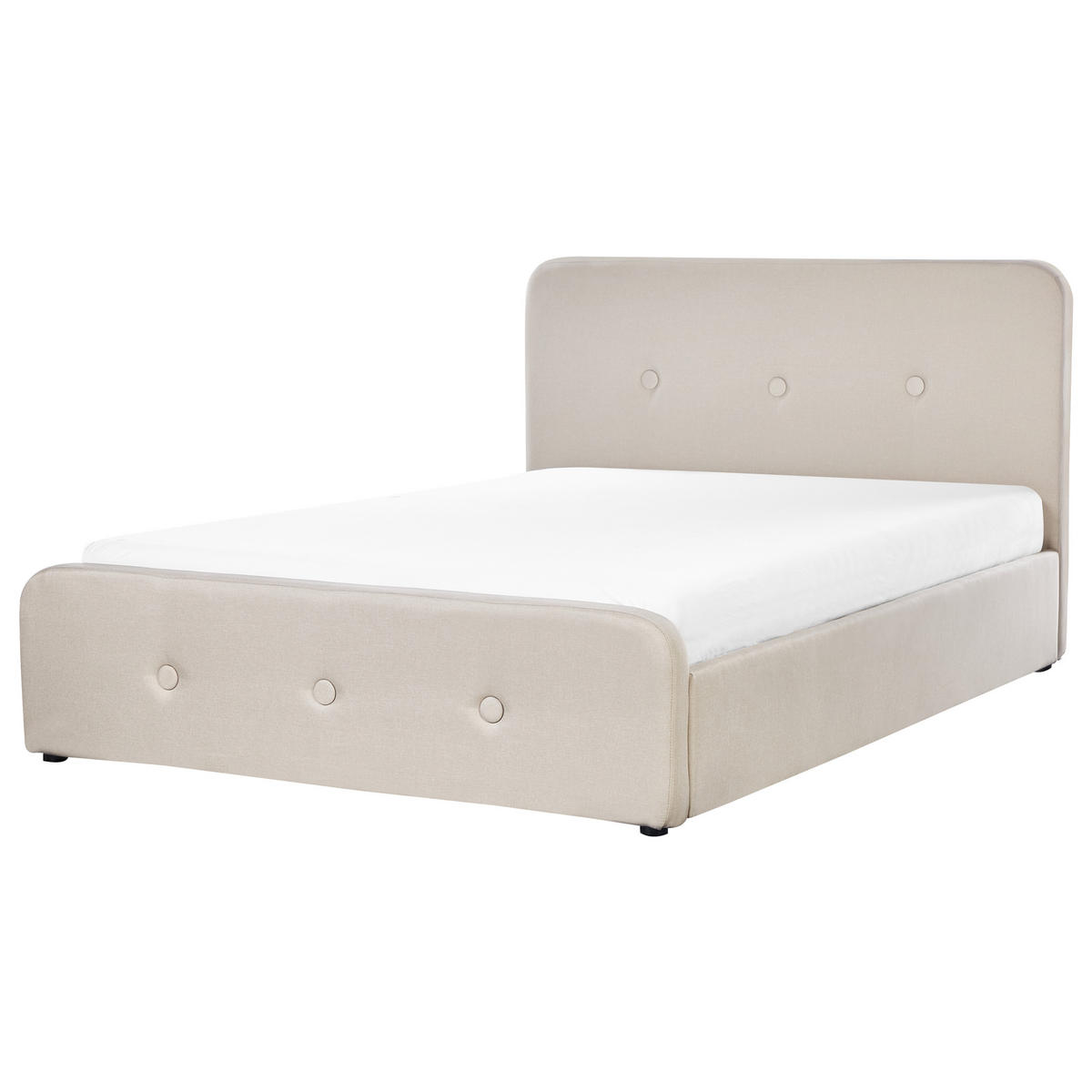 BETT mit Stauraum 160/200 cm Beige Rennes - Beige/Schwarz, Textil (160/200cm) - Beliani