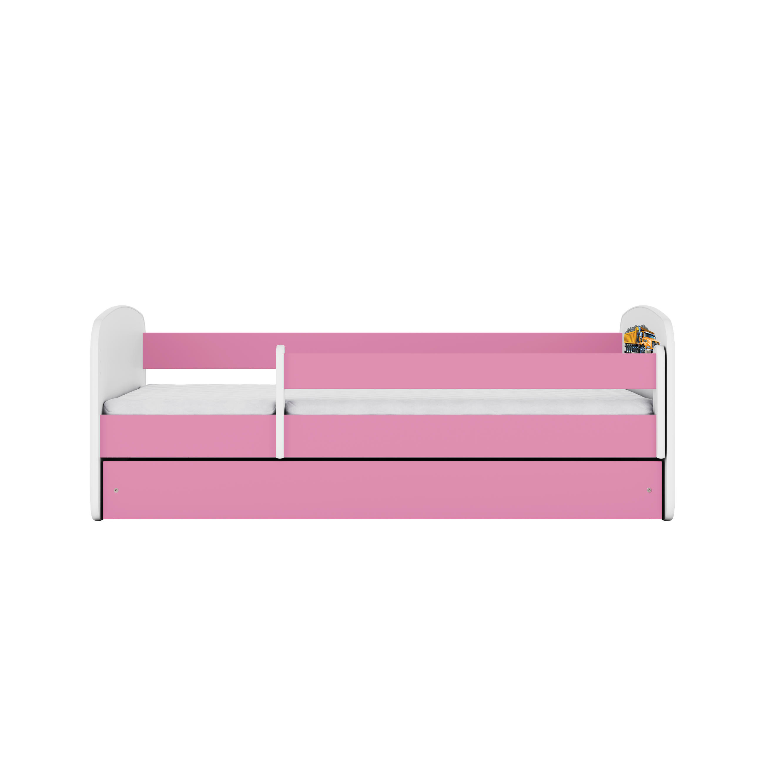 KINDERBETT Lastwagen mit Schublade und Matratze 140/70 - Rosa, Holzwerkstoff (70/140cm) - RAUMHIRSCH FURNITURE