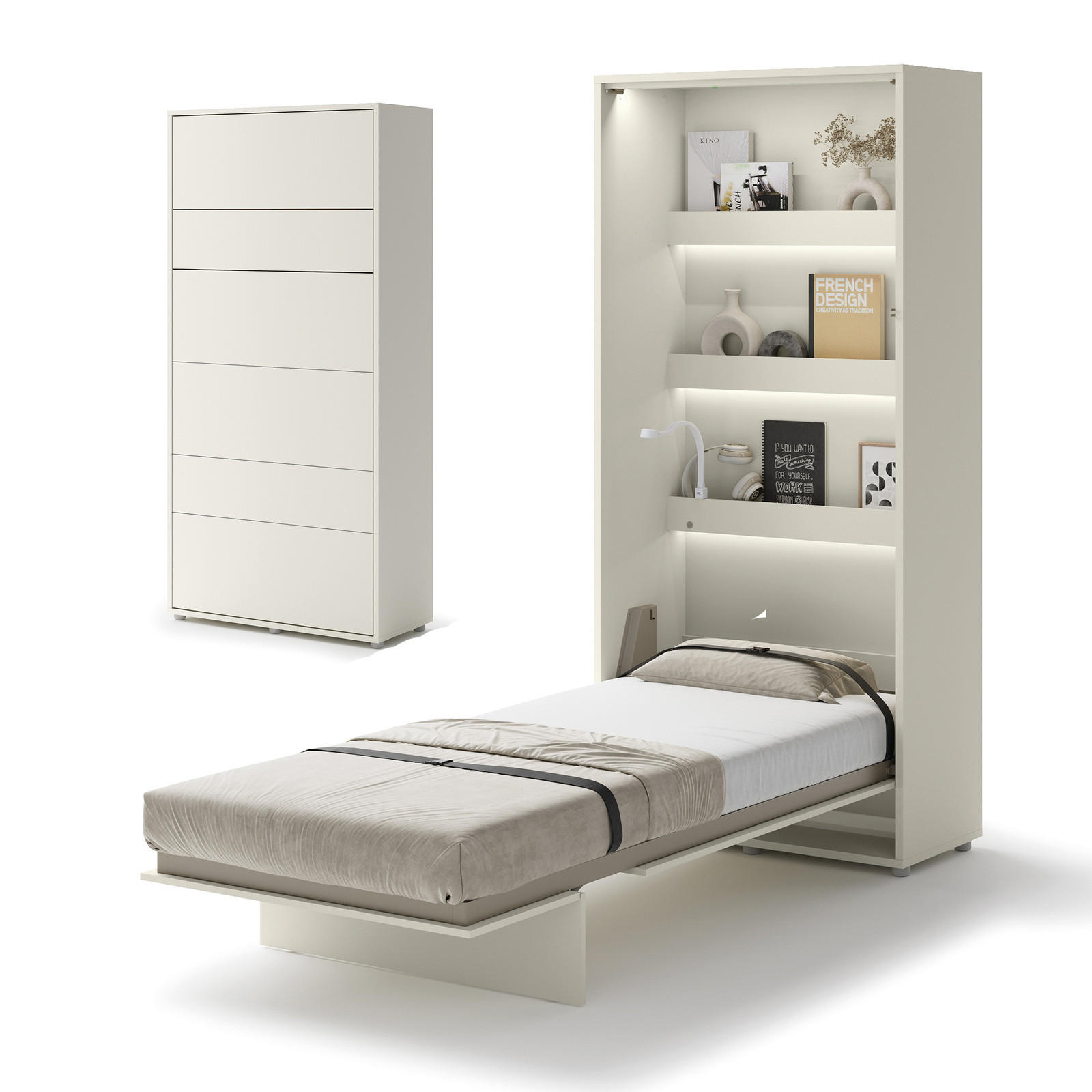 SCHRANKBETT Vertical BED CONCEPT 90x200 Kaschmir - Kaschmir, Holzwerkstoff (90/200cm) - Compleo24