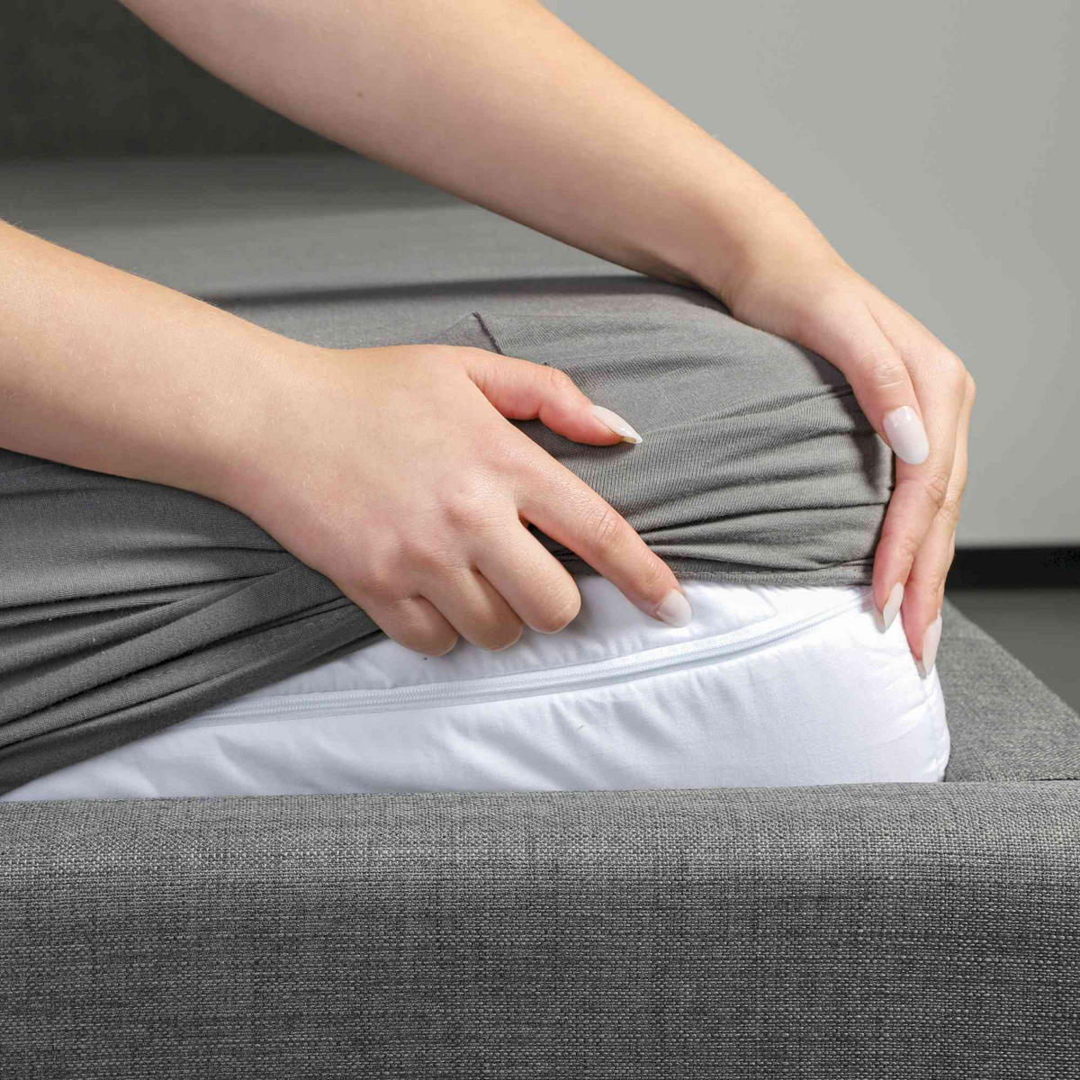 SPANNBETTLAKEN BASIC - Grau, Textil (100/200cm) - Schöner Wohnen