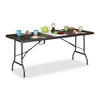 GARTENTISCH - Braun, Kunststoff/Metall (74/180/72cm) - Relaxdays