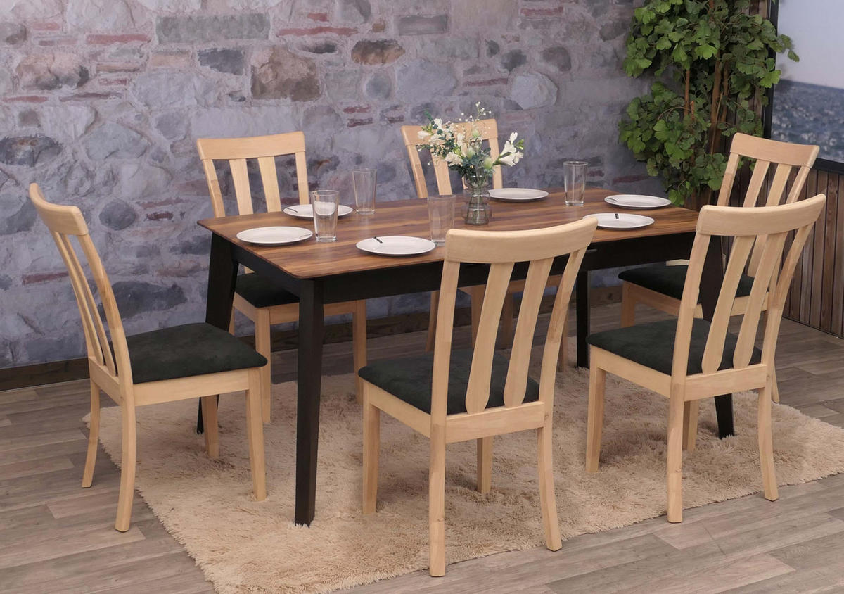 ESSZIMMERSTUHL Schwarz, Braun 6er-Set - Schwarz/Braun, Holz (42/96/58cm) - MCW