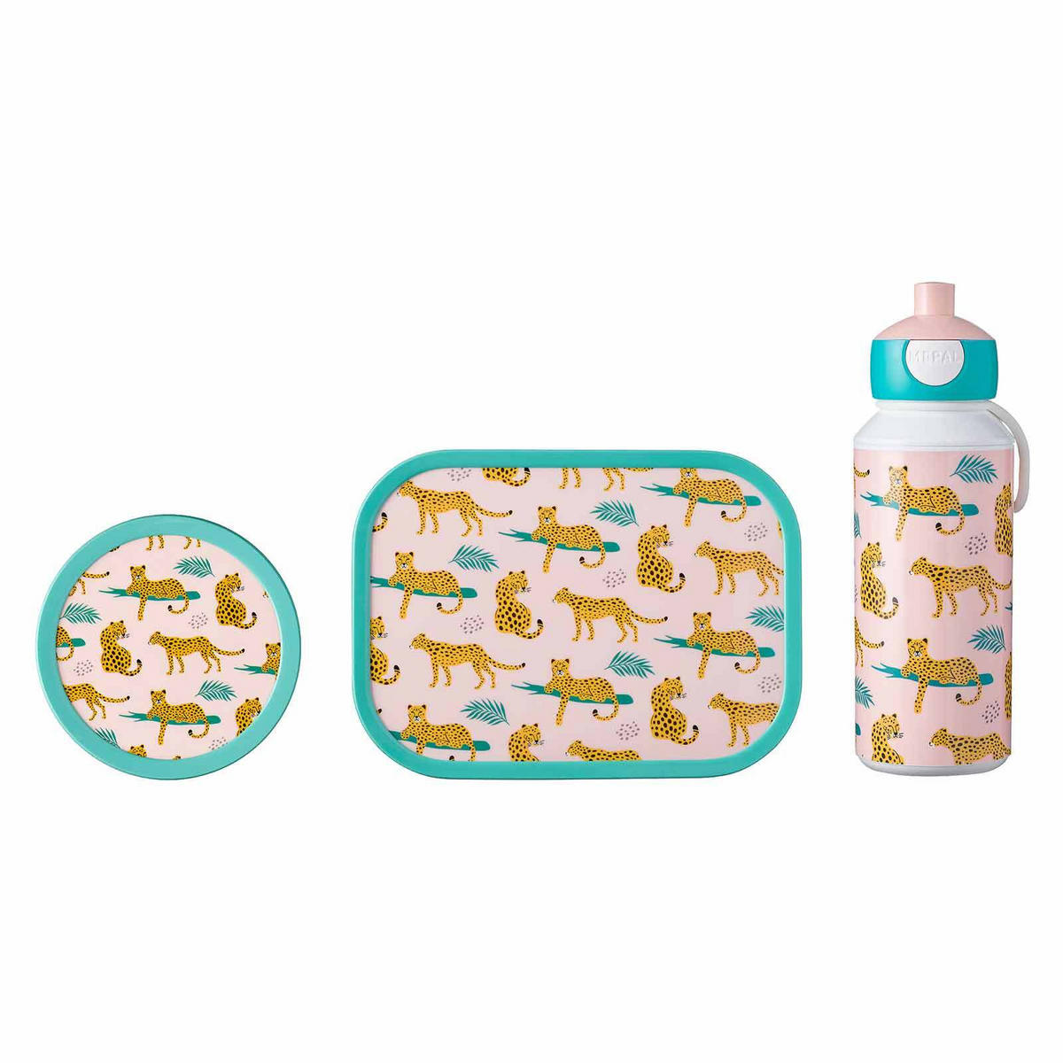 LUNCHSET Campus Leopard 3er Set - Türkis/Rosa, Kunststoff (1/1/1cm) - Mepal