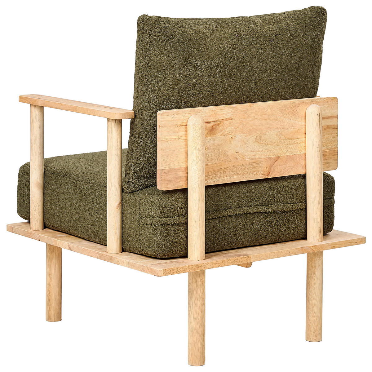 SESSEL Dunkelgrün Asker - Dunkelgrün/Braun, Textil (70/87/74cm) - Beliani