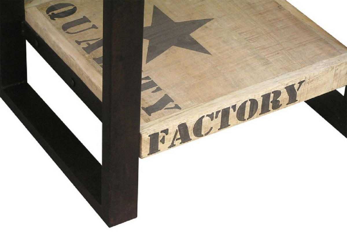 BEISTELLTISCH Mango 50x40x50 natur bedruckt FACTORY #101 - Braun, Holzwerkstoff (40/50/50cm) - Massivmoebel24