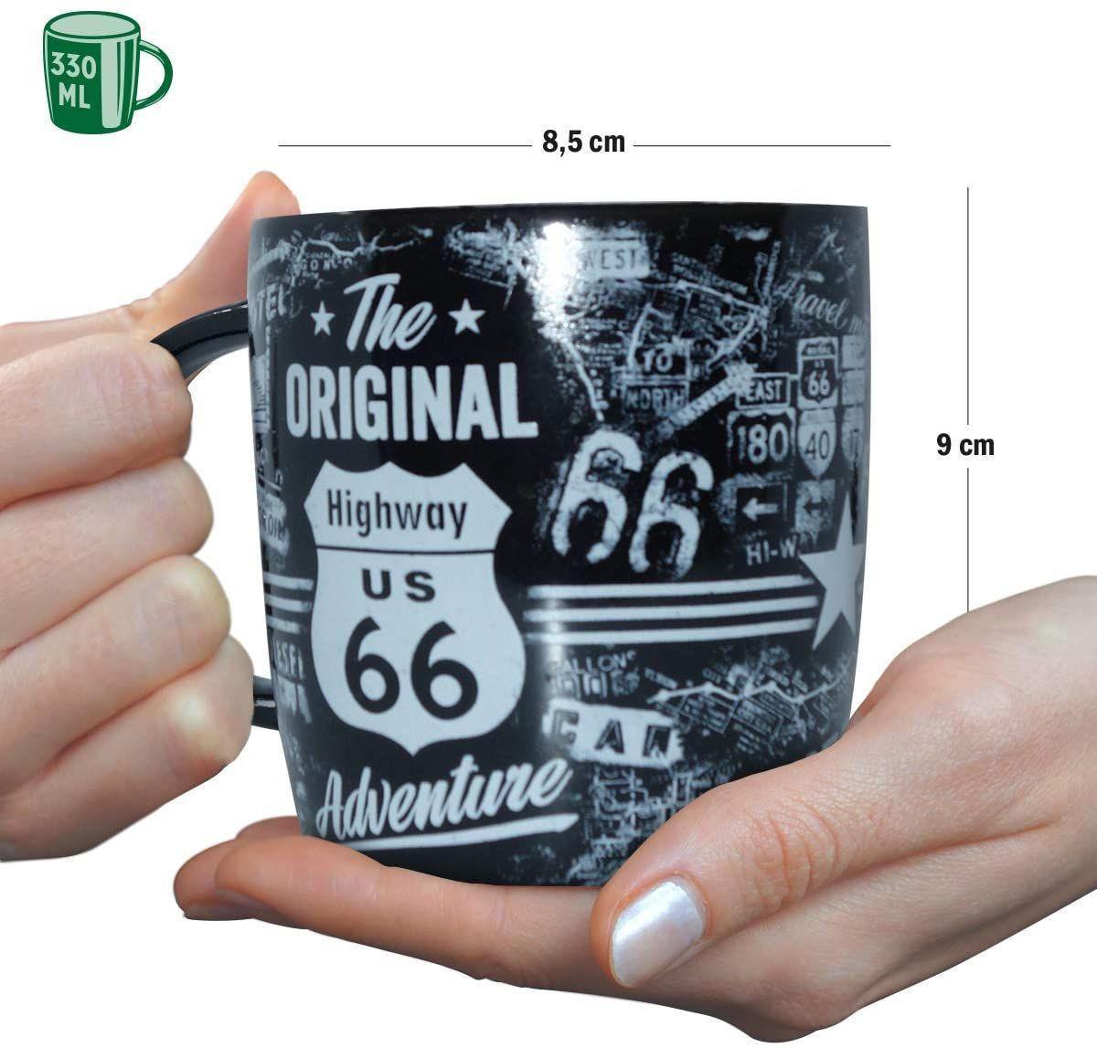 KAFFEETASSE 330 ml US Highways US Highway 66 - Multicolor, Keramik (0.33L) - Nostalgic-Art