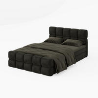 BOXBETT Vanessa 160/200 cm, in Dunkelgrau, Velours-Stoff, Bettkasten, Matratze, Topper - Dunkelgrau, Textil (160/200cm) - Barchello