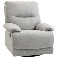RELAXSESSEL, Hellgrau, Polyester, MDF - Hellgrau, Kunststoff (98/101/89cm) - HOMCOM