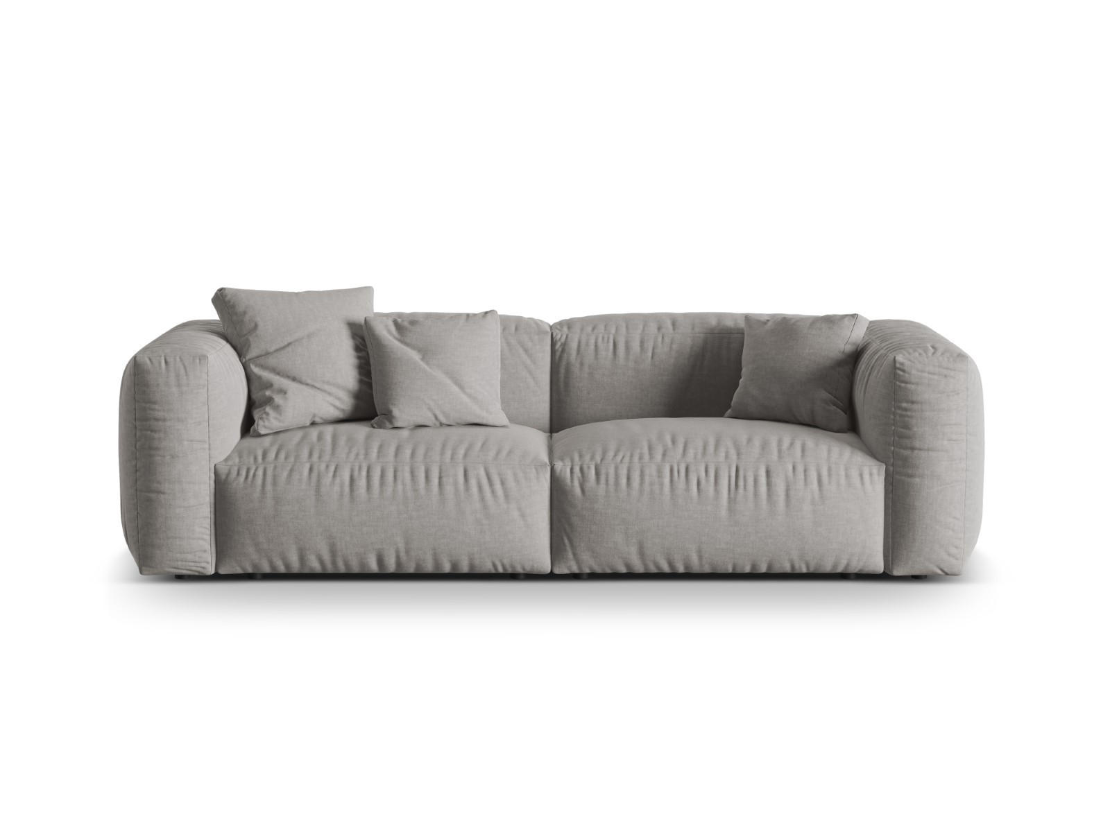 SOFA modular Martina aus strukturiertem Stoff hellgrau 3 Sitzplätze - Hellgrau, Textil (106/75/240cm) - Micadoni