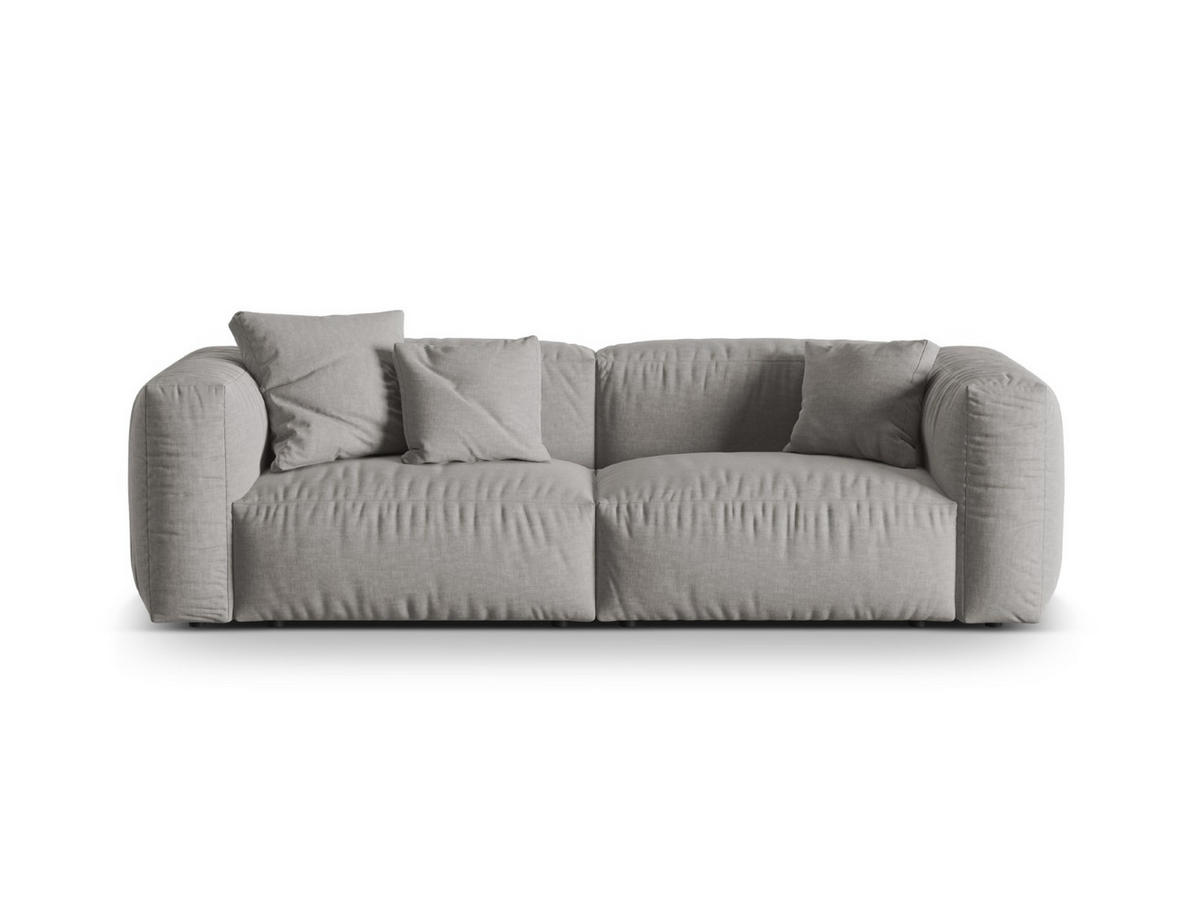 SOFA modular Martina aus strukturiertem Stoff hellgrau 3 Sitzplätze - Hellgrau, Textil (106/75/240cm) - Micadoni