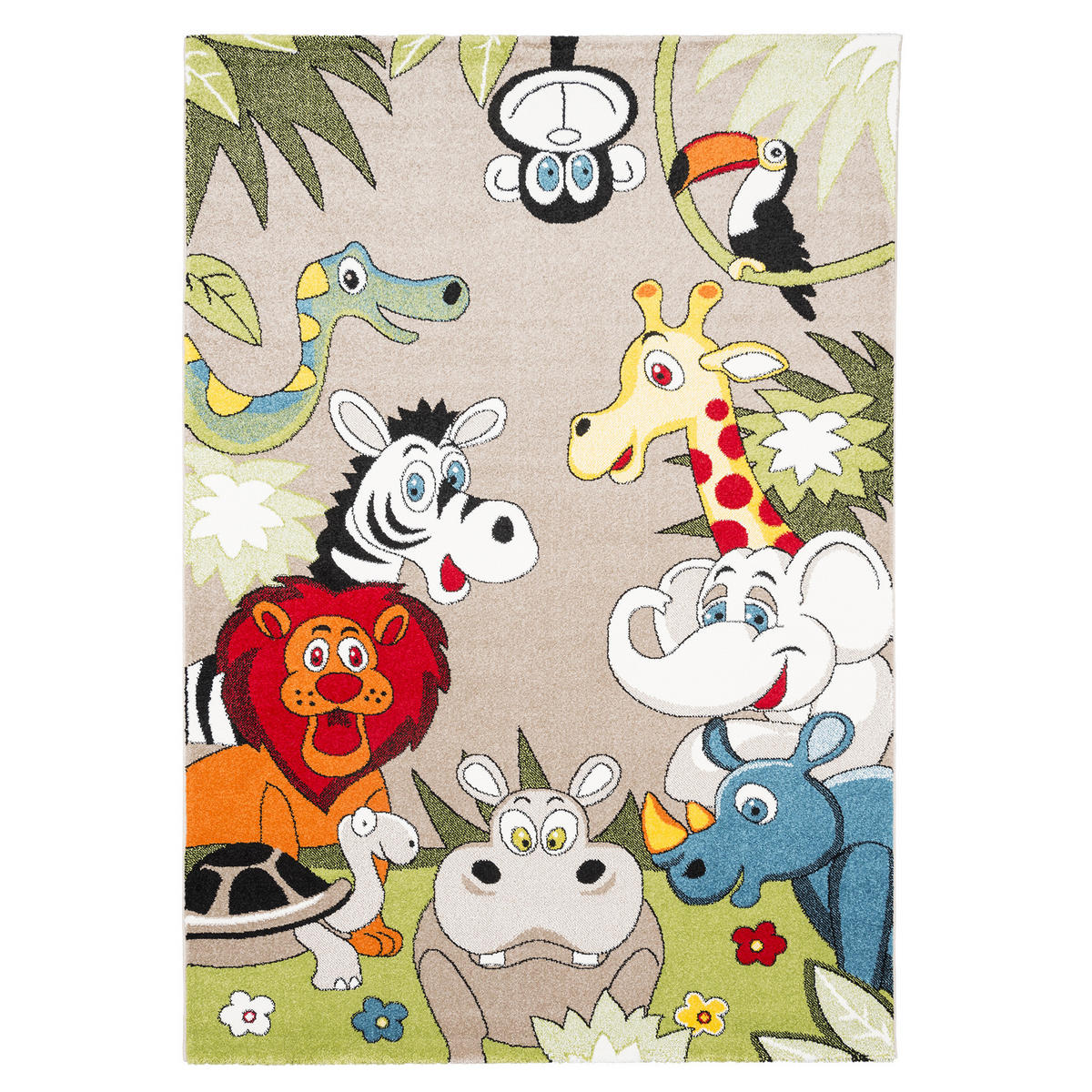 KINDER TEPPICH FARO SAFARI BUNT TIERE - Multicolor, Textil (140/200cm) - Pergamon
