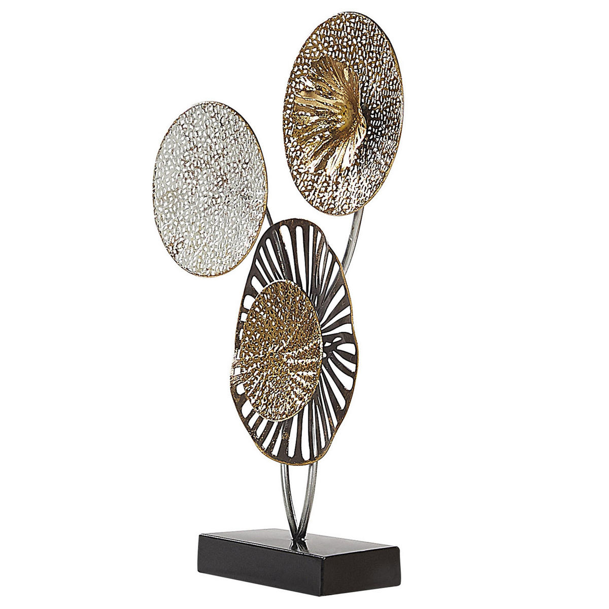DEKOFIGUR Silber Uranium - Silberfarben/Goldfarben, Metall (31/44/8cm) - Beliani