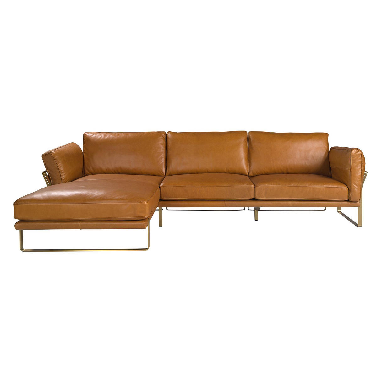 ECKSOFA Linkes Chaiselongue-Sofa in Leder camel 302/166/84 cm - Braun, Leder (302/166cm) - ANGEL CERDA