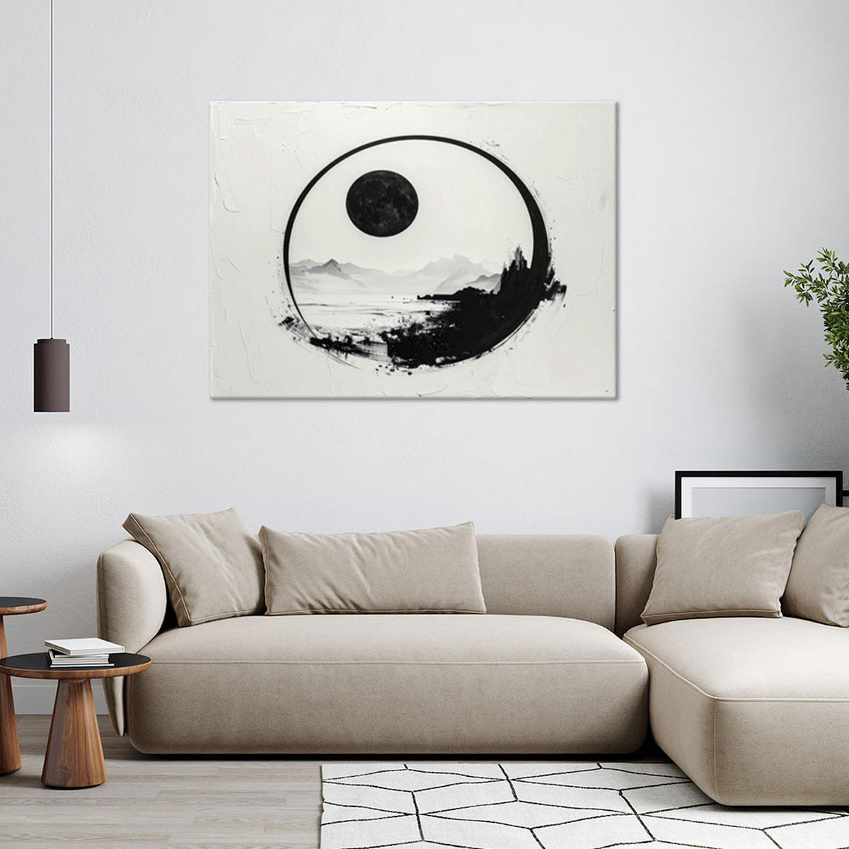 LEINWANDBILD Abstraktion 120x80cm - Schwarz, Textil (120/80cm) - Feeby