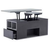 KONFERENČNÍ stolek 100/51/47 cm šedý z dřevotřísky s výškově nastavitelnou deskou a úložným prostorem - šedá, kompozitní dřevo (100/51/47cm) - OKWISH