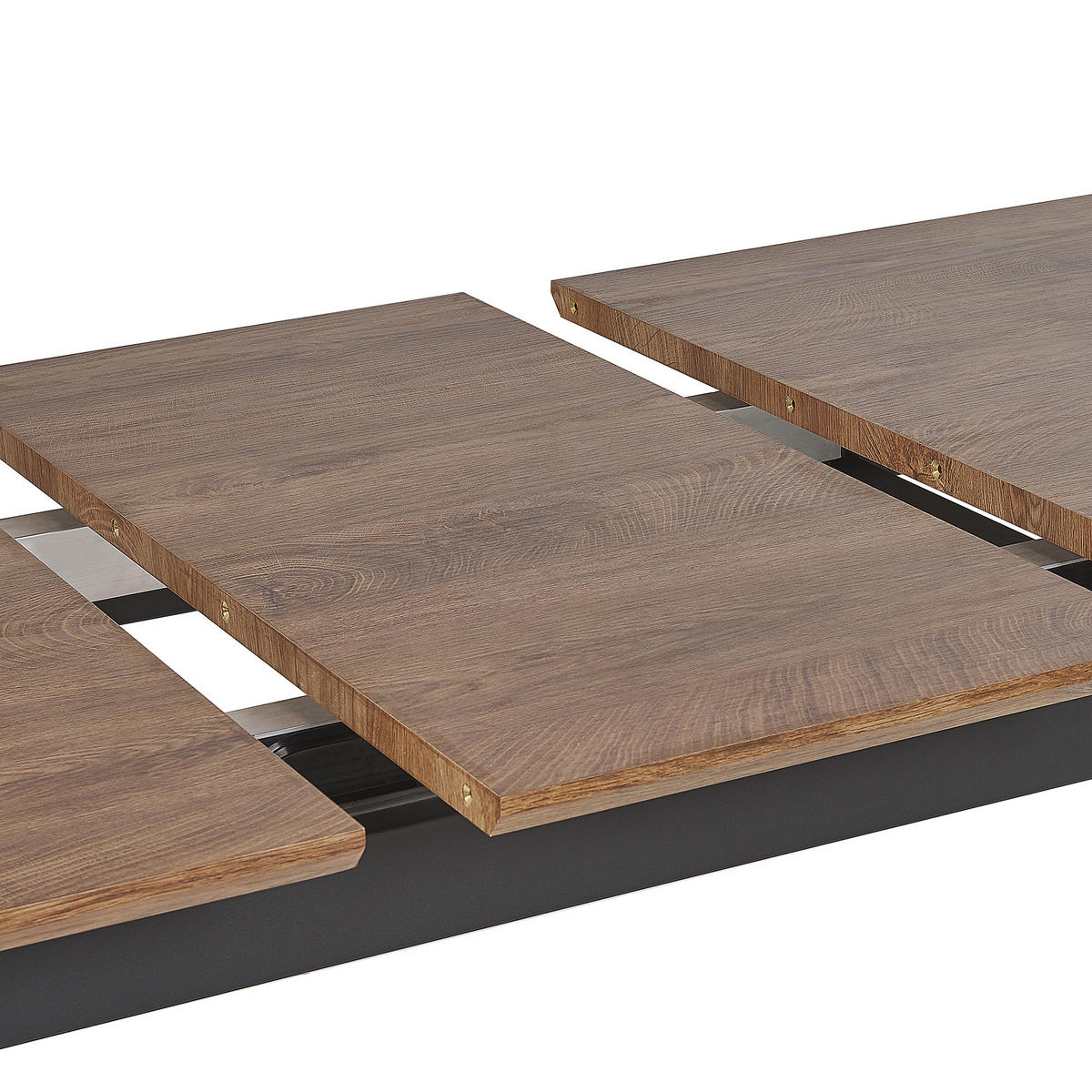 ESSTISCH 160-200/90/78 cm Dunkelbraun, Schwarz, Goldfarben Rechteckig California - Dunkelbraun, Holzwerkstoff (200/90/78cm) - Beliani