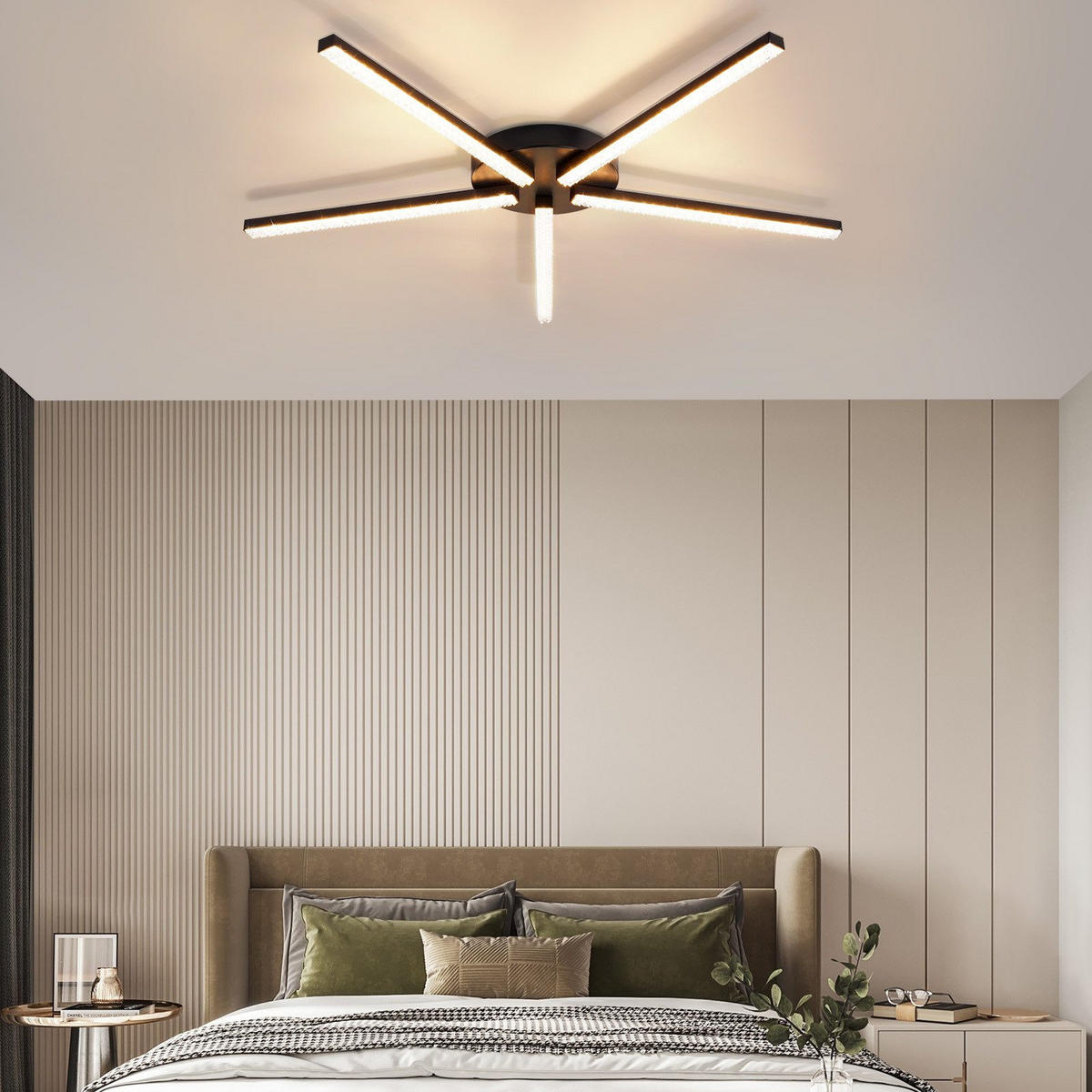 LED-DECKENLEUCHTE Eva 63.3/60.2/4.3 cm - Schwarz, Metall (63.3/60.2/4.3cm) - Nettlife