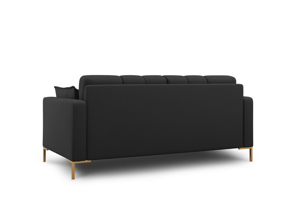 SOFA Mamaia aus strukturiertem Stoff dunkelgrau 2 Sitzplätze - Dunkelgrau, Textil (92/75/152cm) - Micadoni