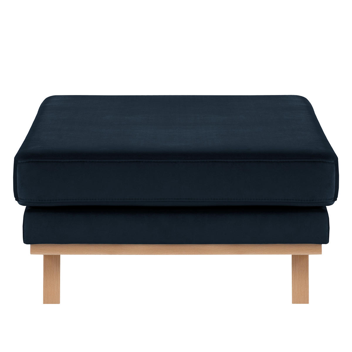 POLSTERHOCKER - Buchefarben/Dunkelblau, Buchenholz/Textil (85/43/60cm) - home24