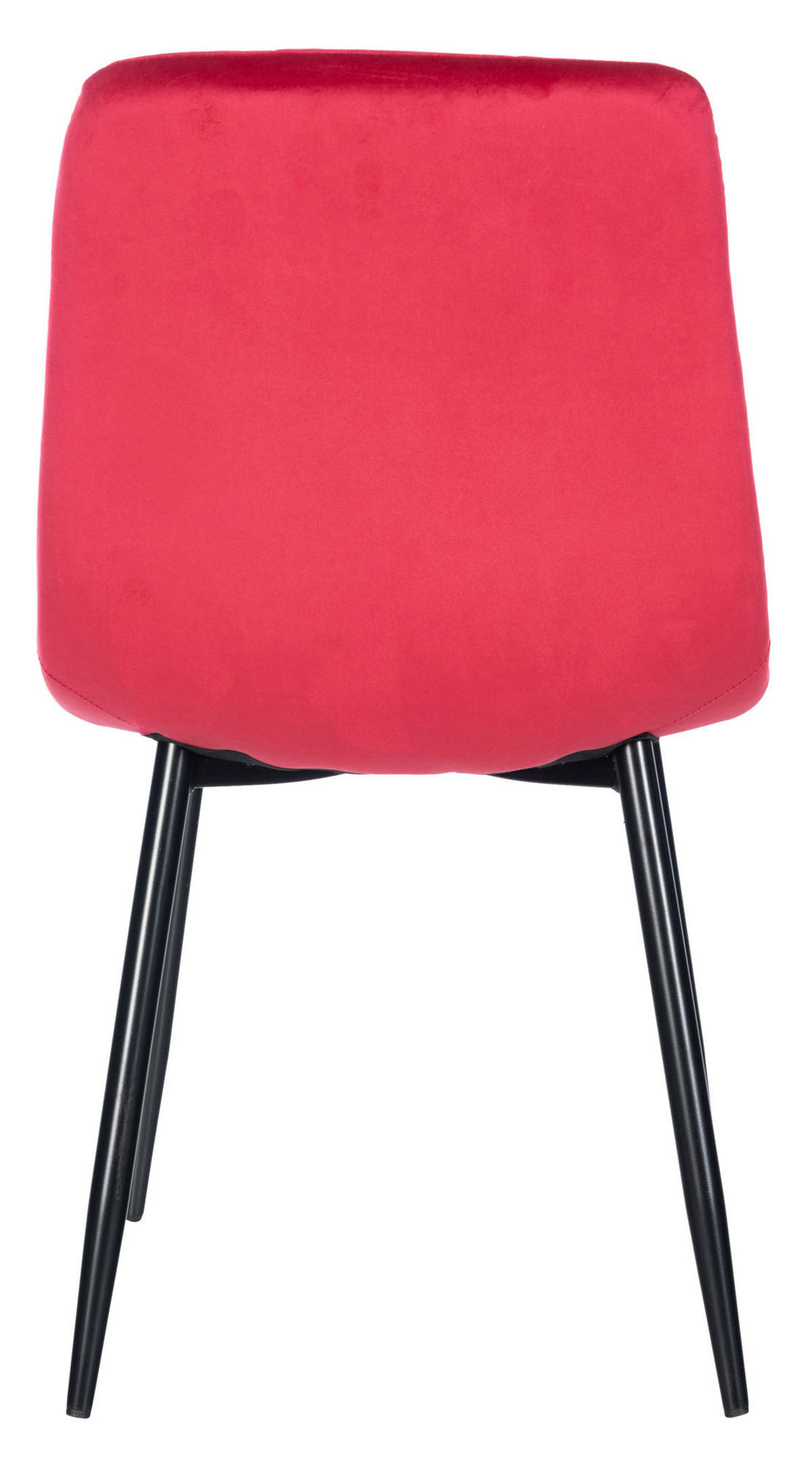 ESSZIMMERSTUHL Atina Samt, Gestell Metall Schwarz Rot - Rot/Schwarz, Textil/Metall (45/84/55cm) - TPFLiving