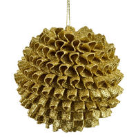 CHRISTBAUMKUGEL Santa Lila 10cm Styropor - Goldfarben, Kunststoff (10/10/10cm) - Mondex
