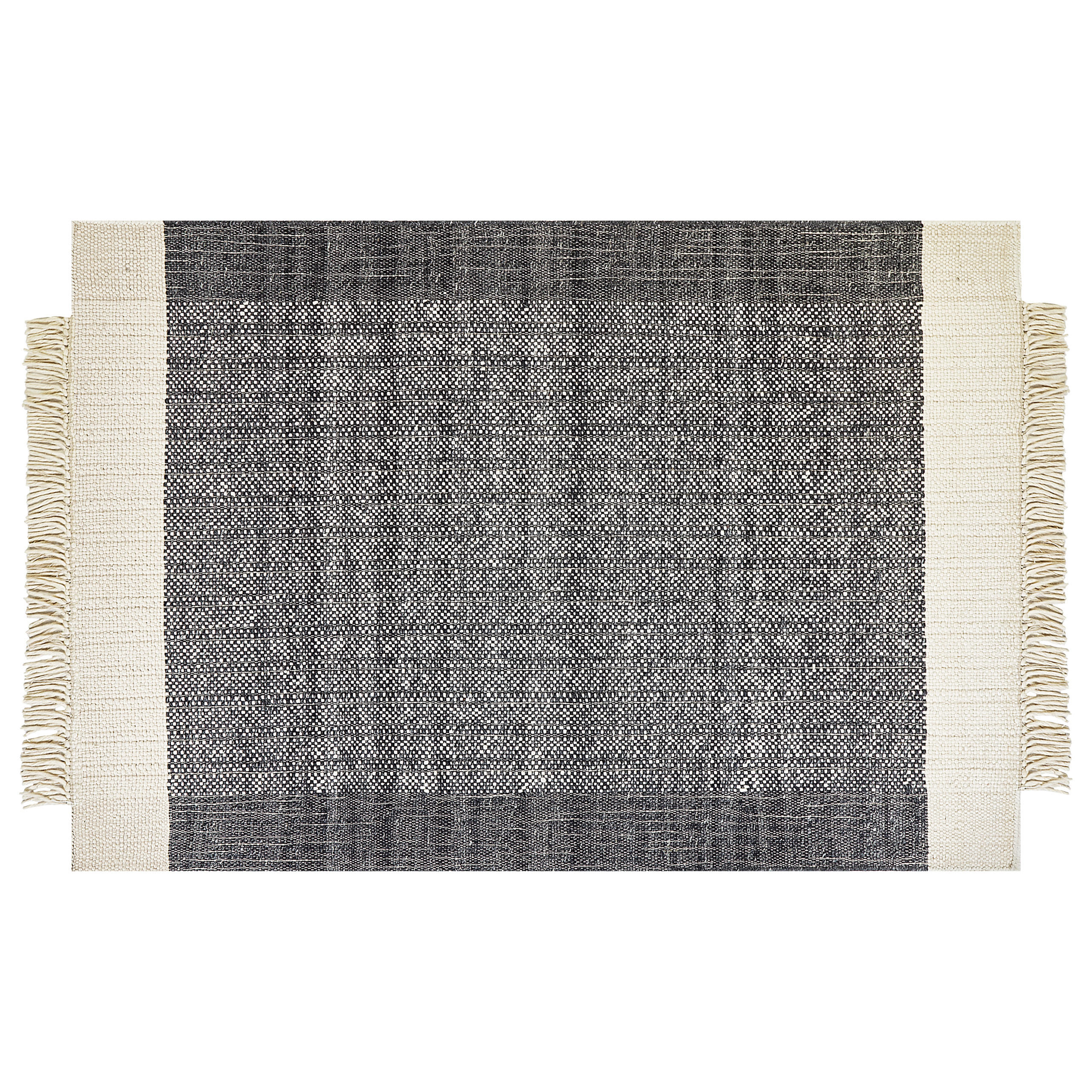 KURZFLOR-TEPPICH Atlanti 230/160 cm - Schwarz, Textil (160/230cm) - Beliani