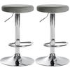 BARHOCKER 2er Set Samt grau - Grau, Textil/Metall (38.5/60/38.5cm) - CLP