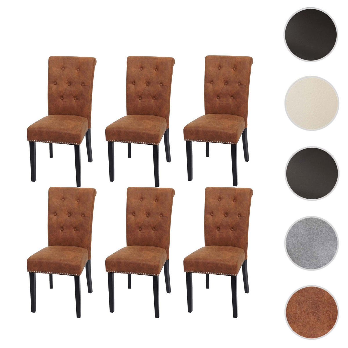 ESSZIMMERSTUHL FIELD 2 Braun 6er-Set - Braun, Textil (47/98/62cm) - MCW