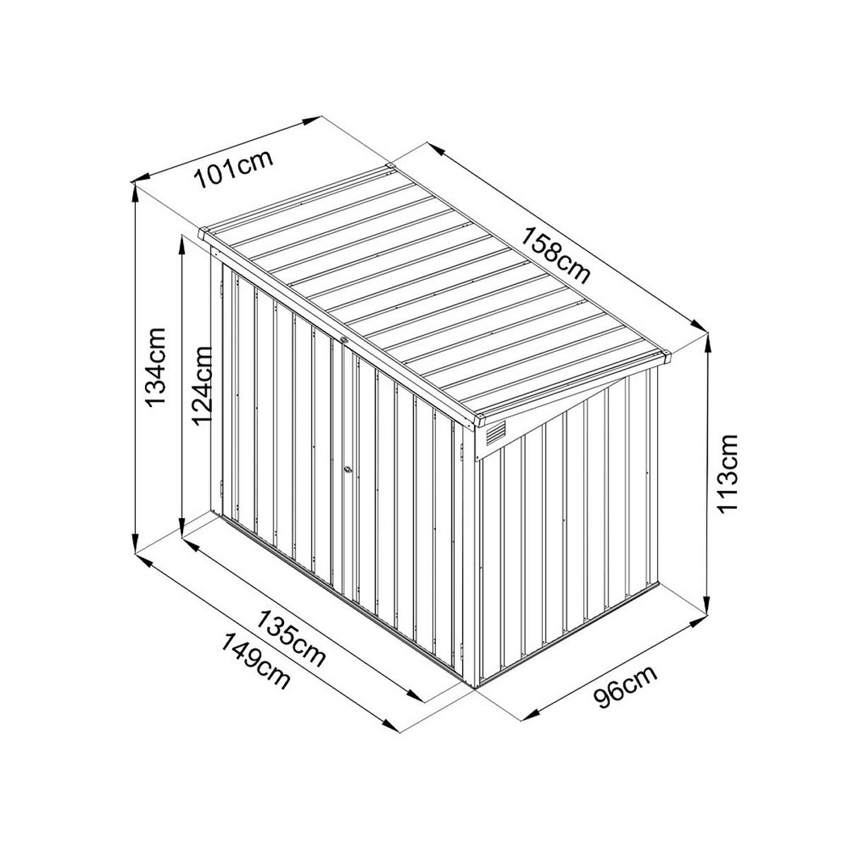 MÜLLTONNENBOX BASURA - Größe: 2 x 240L - Anthrazit, Metall (158/134/101cm) - Home Deluxe