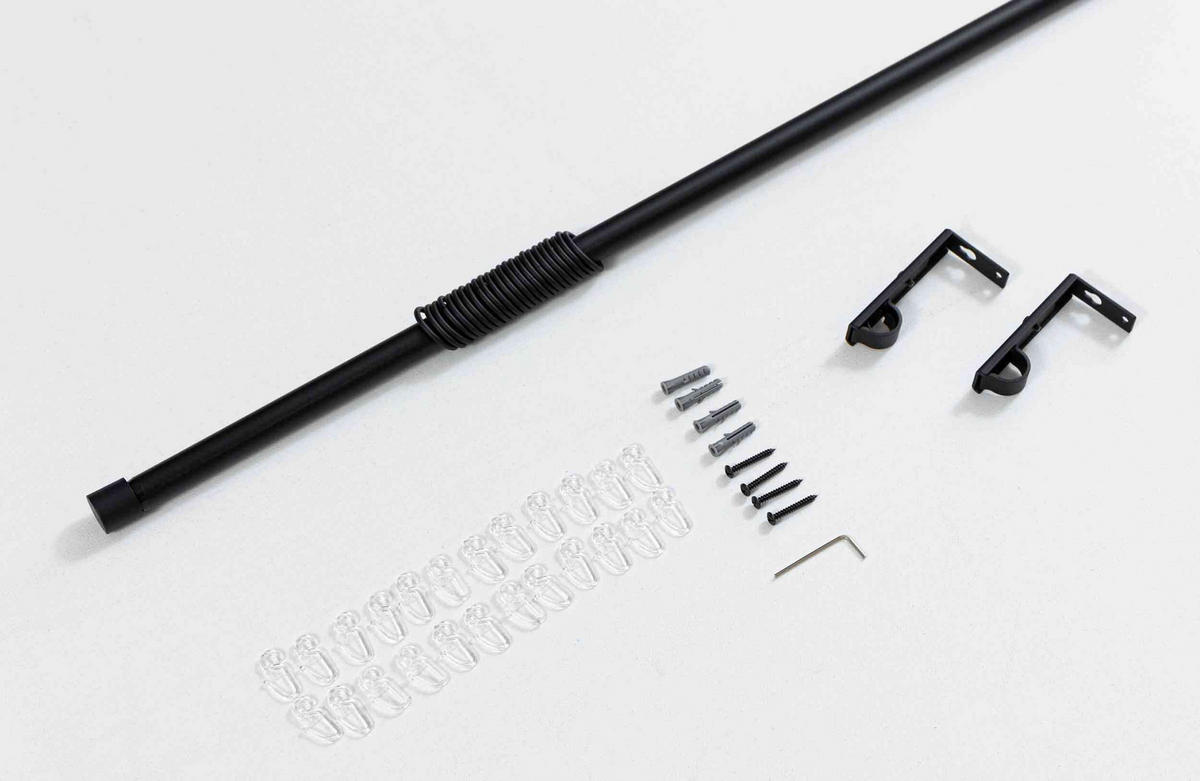 GARDINENSTANGE Ningbo Ø16/19 mm Schwarz - Schwarz, Metall (210cm) - Gardinenbox