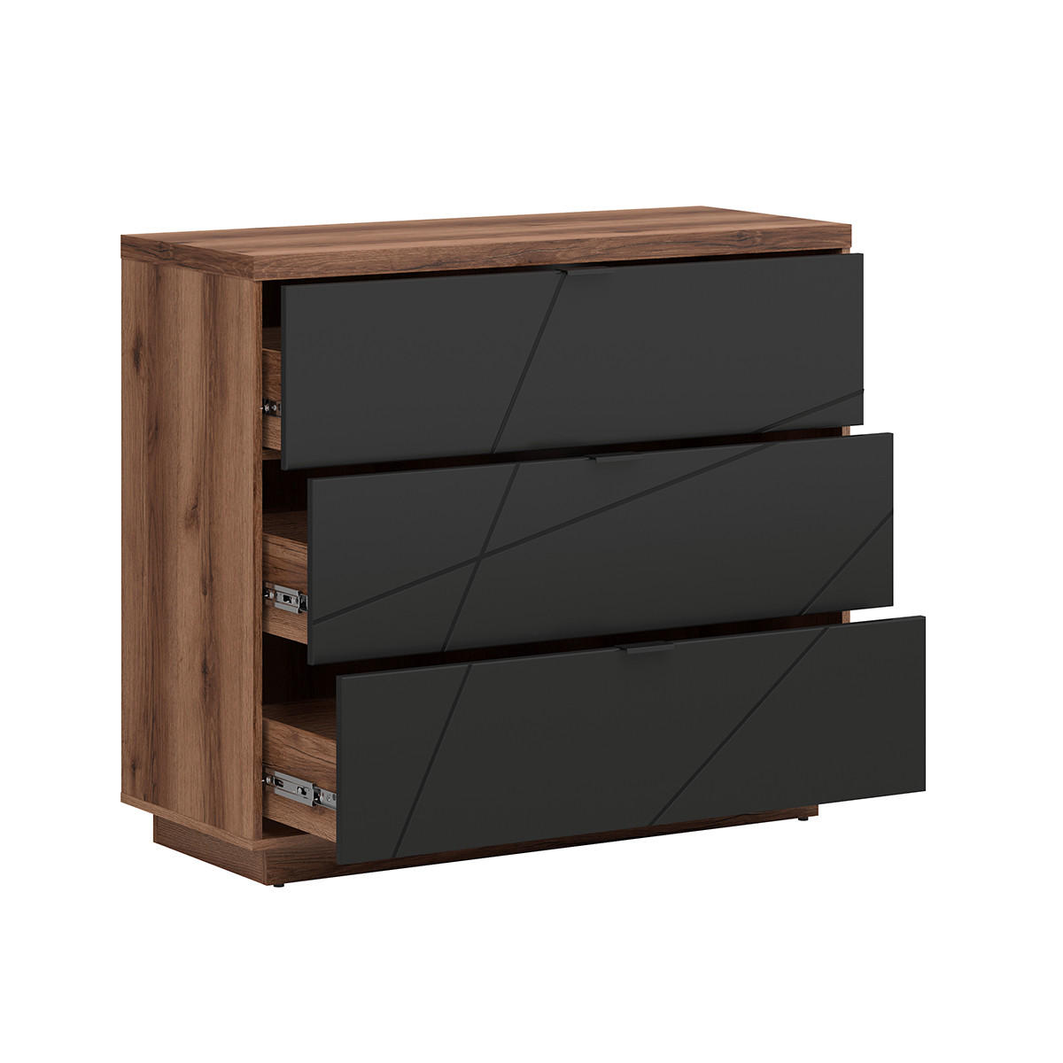 KOMMODE Sven Weiß und Holz - Weiß, Holzwerkstoff (106/93/42cm) - Petits-meubles