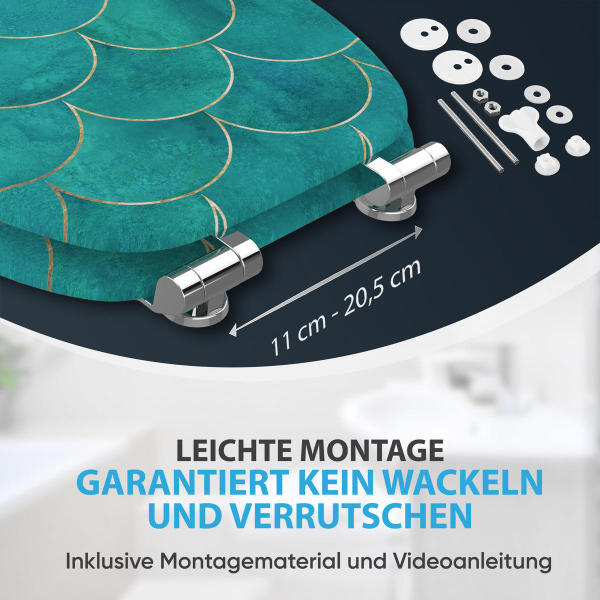 WC Sitz mit Absenkautomatik Aquarell - Blau, Holzwerkstoff (38/6/47cm) - Sanilo