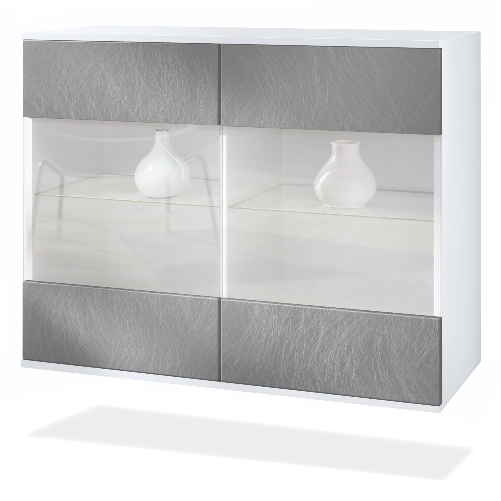 KOMMODE Bari Scratchy Metal - Silberfarben, Holzwerkstoff (92.5/73.5/35cm) - Vladon