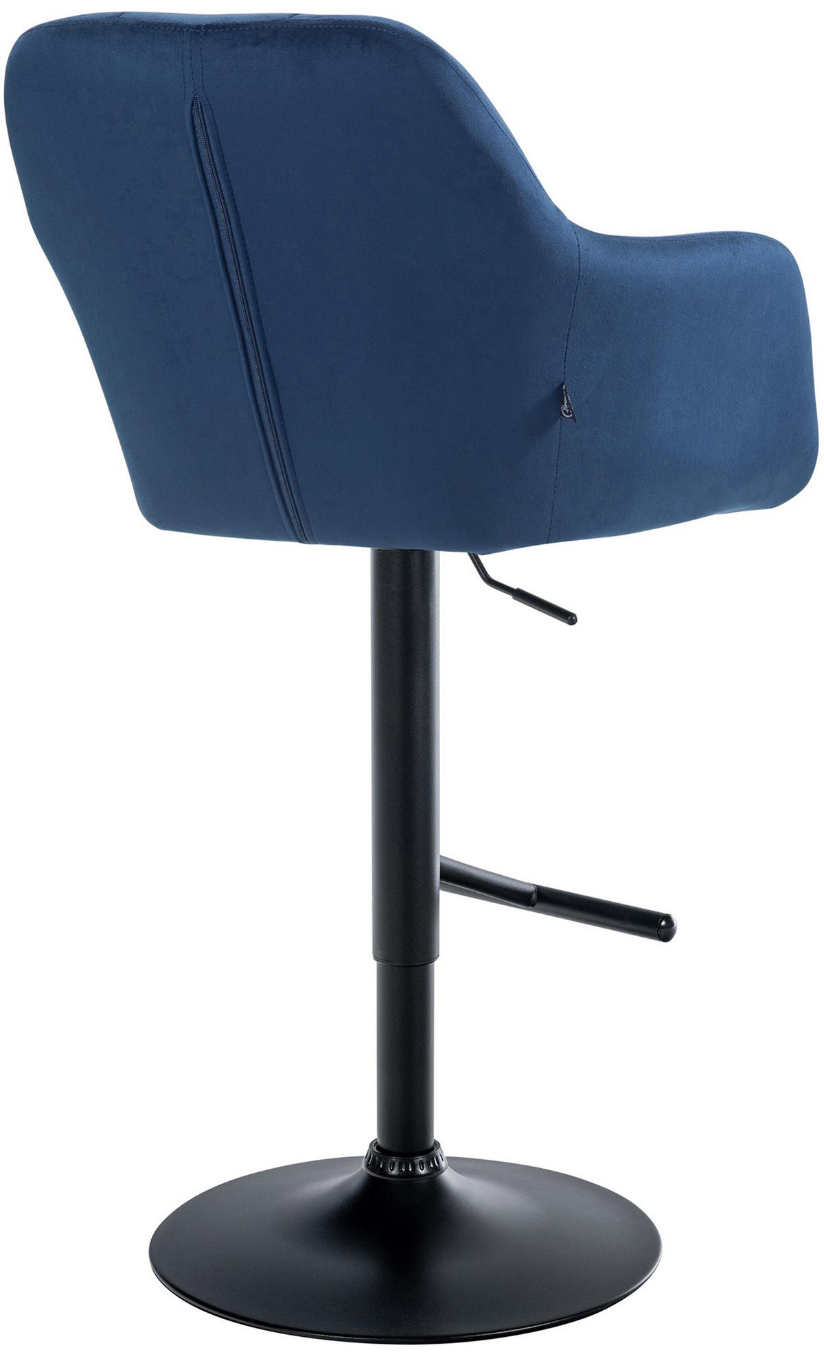 BARHOCKER Nardo Samt schwarz blau - Blau/Schwarz, Textil/Metall (57/118/59cm) - TPFLiving