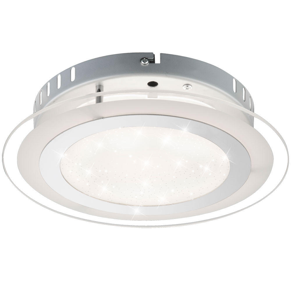 LED DECKENLEUCHTE Karanta Silber - Silberfarben, Glas (27/27/6.5cm) - Globo Lighting