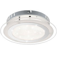 LED DECKENLEUCHTE Karanta Silber - Silberfarben, Glas (27/27/6.5cm) - Globo Lighting