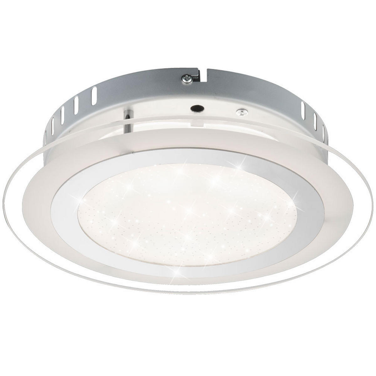 LED DECKENLEUCHTE Karanta Silber - Silberfarben, Glas (27/27/6.5cm) - Globo Lighting