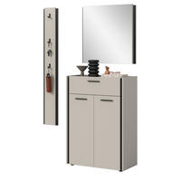GARDEROBEN-SET 3-teilig Kaschmir 111 x 190 cm, Garderobenkombination mit Soft-Close - Kaschmir/Schwarz, Holzwerkstoff/Kunststoff (111/190/37cm) - Inn.Furn