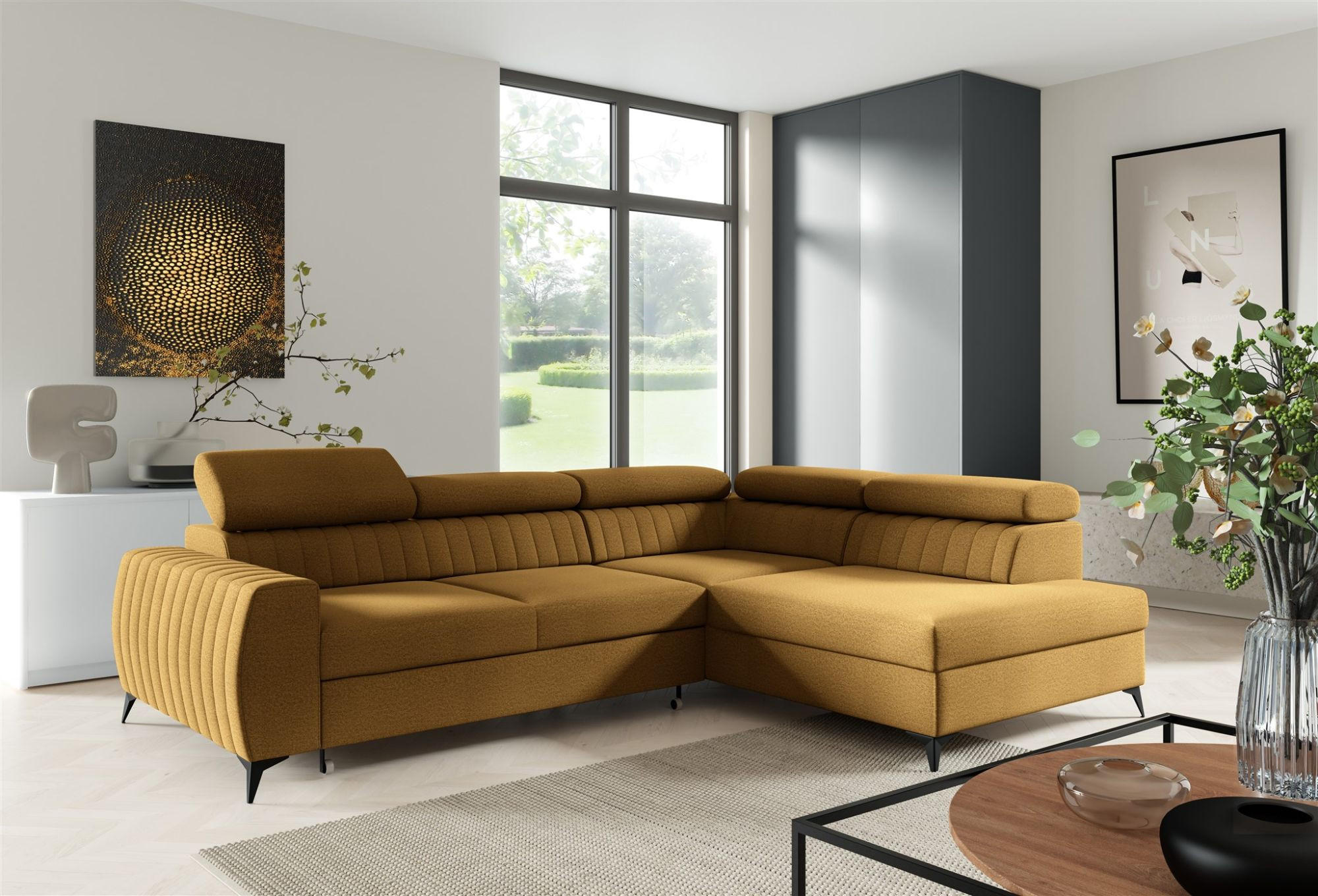 ECKSOFA Toronto - Gelb, Holzwerkstoff/Textil (270/200cm) - Fun Möbel